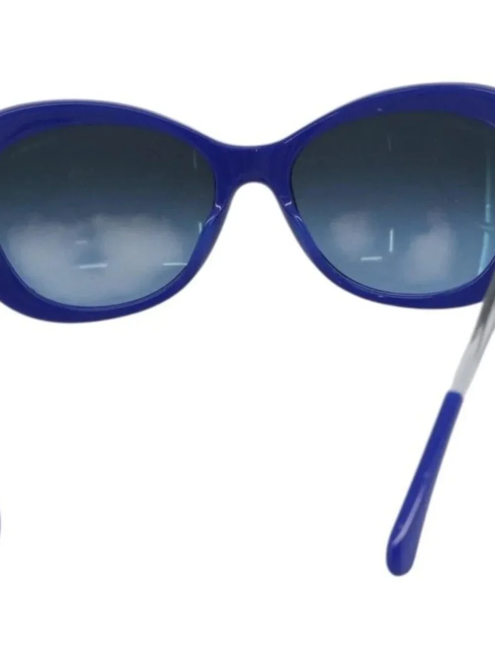CHANEL Sunglasses Plastic Blue CC Auth BA13654